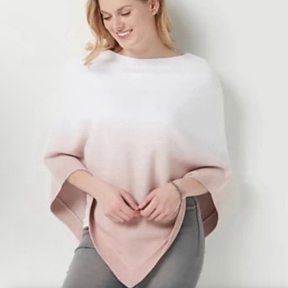 Barefoot Dreams Poncho Cozy & Soft One Size Ombré Rose Mist - Picture 1 of 7